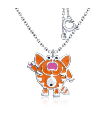 Chubby Cat Silver Necklace SPE-4046